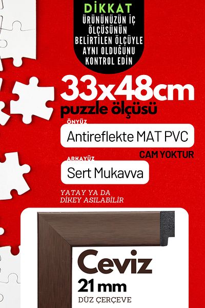 CreaWitch 21mm- 33X48 cm Antireflective Matte Pvc Li Photo 500 Pieces Puzzle Document Frame Horizontal Vertical 21Pcs