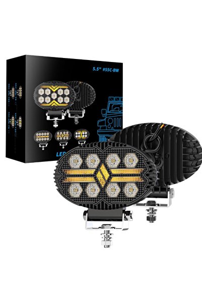 DEKOHOP Off Road Sis Farı 5,5 İnç Selamlamalı Çakar İkaz Gündüz Led 2 Mod Pro...