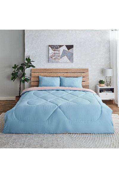 Home Box Derby 3-Piece Reversible King Comforter Set - 220x240 cm