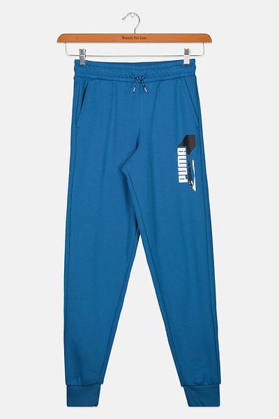Puma Kids Boy Sportswear Fit Brand Logo Sweatpants, Blue