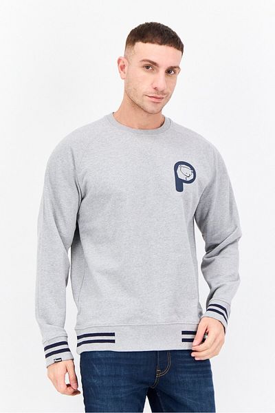 Penfield Men Crew Neck Brand Logo Long Sleeves Sweatshirt, Grey