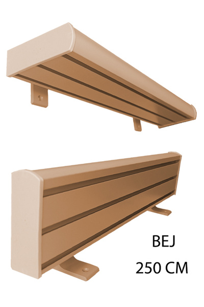 PERDE Mix 250 Cm Vip Dekoratif Perde Ray Kornişi Alüminyum 3 Kanallı