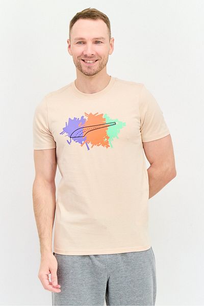 Puma Men Sportswear Fit Short Sleeves Outdoor T-Shirt, Light Peach Combo