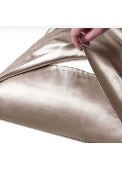 GERCELLA Nadide Luxury Silk Satin Beauty - 2 Pieces Cream Pillowcases (50X70Cm) Home Textiles