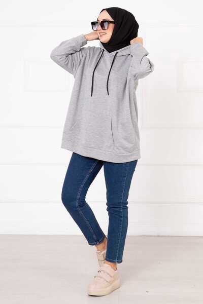 EBRUTESETTÜR Kanguru Cepli Tesettür Sweatshirt