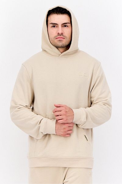 Crosshatch Men 2 Pieces Hooded Sweatshirt And Sweatpants Set, Beige