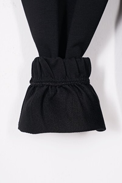 zepkids Happy Teddy Bear Printed Black Color Boy's Tracksuit Single Bottom