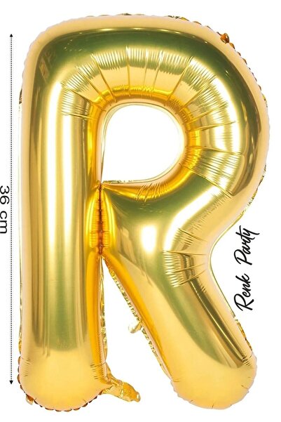 renk party Foil Balloon Letter R Helium Balloon 36 cm Gold Color - Letter R B...