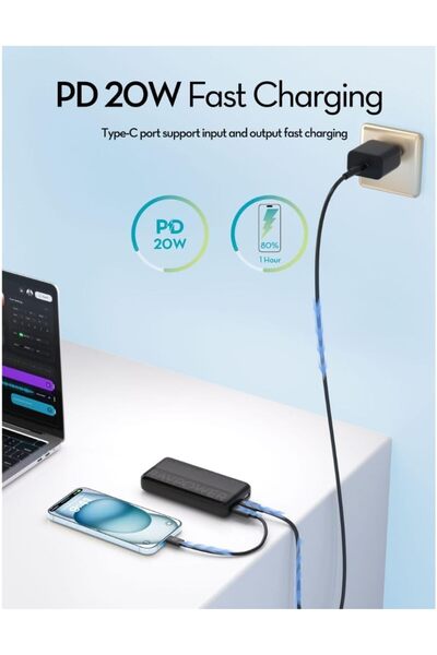 RavPower باور بانك Ravpower RP-PB1229 PD 20W 20000mAh 2C1A مع شاشة LED