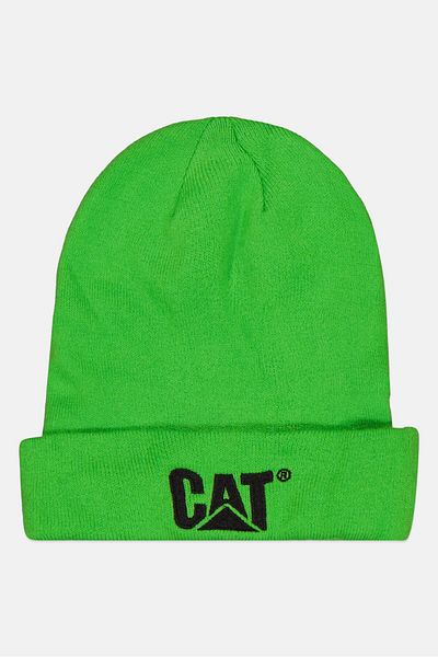 Cat Men Embroidered Logo Cuff Beanie Hat, Green