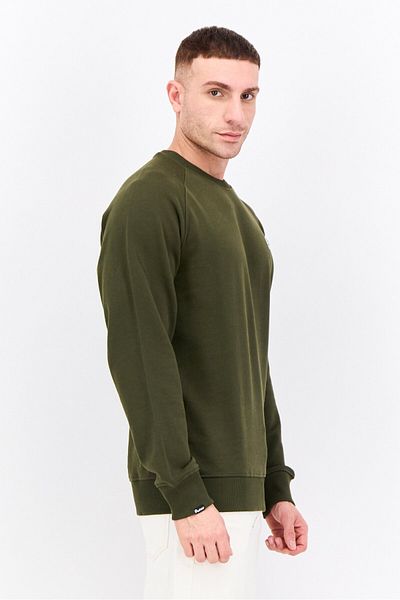 Penfield Men Crew Neck Long Sleeves Brand Logo Sweatshirt, Dark Olive