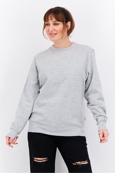 Crosshatch Women Crew Neck Heather Long Sleeves Sweatshirt, Grey