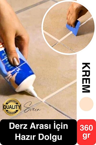 Svein Premium Fayans Arası Krem Hazır Derz Dolgu Gaga Uç Tüp Mermer Mutfak Banyo Zemin Duvar Onarıcı