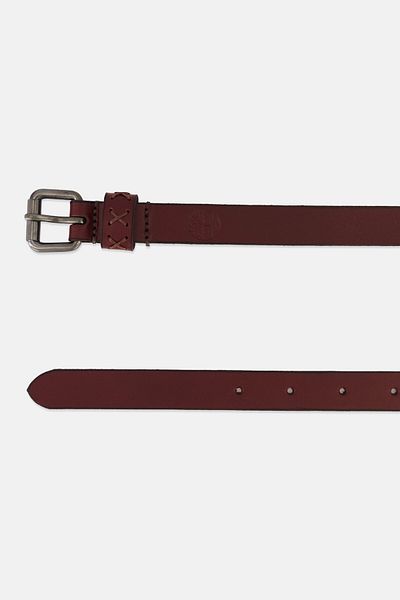 Timberland Women Brand Logo Leather Belt, Brown