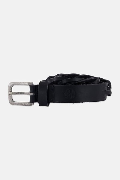 Timberland Women Braided Leather Belt, Black