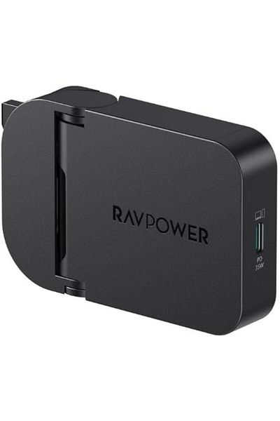 RavPower Pioneer 35W Wall Charger, GaN 5.0, Foldable & Super Slim Design, Multi-Protection, Black