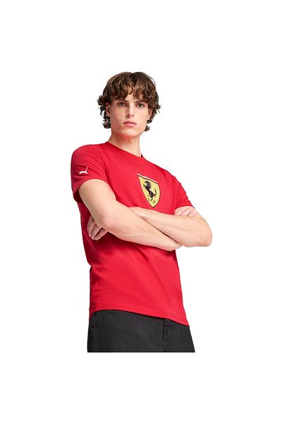 Puma Μπλουζάκι Puma Ferrari Race Χρωματιστό Big Shield Tee, Κόκκινο, Ανδρικό