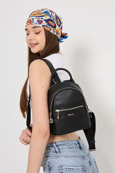 morpelikan Women's Black Matte Four Compartment Backpack