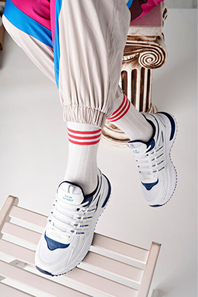 McDark ΛΕΥΚΟ ΣΚΟΥΡΟ ΜΠΛΕ UNISEX DAILY SPORTS SNEAKER ΠΑΠΟΥΤΣΙΑ