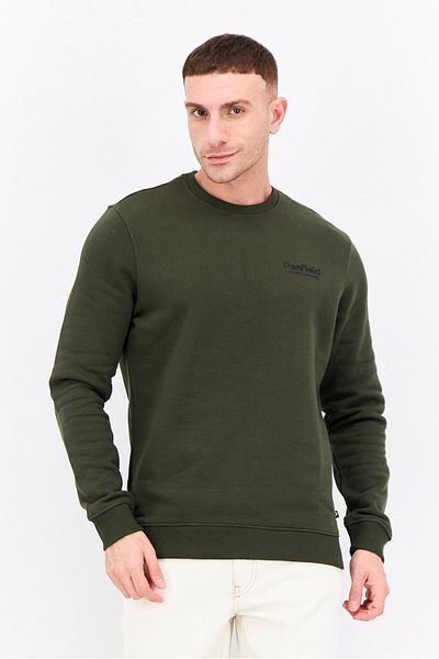 Penfield Men Crew Neck Brand Logo Long Sleeves Sweatshirt, Dark Olive