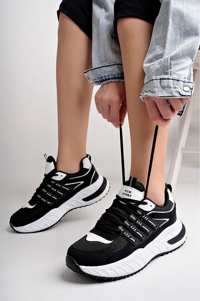 McDark Black White Unisex Daily Sports Sneaker Shoes