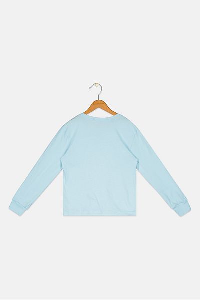Roxy Kids Girl Graphic Printed Long Sleeve Top, Light Blue