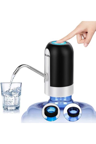 AWH موزع مياه سعة 5 جالون، مضخة مياه كهربائية بشحن USB لزجاجة سعة 5 جالون (أسود)