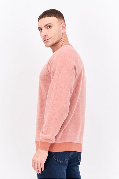 Feat Men Crew Neck Solid Long Sleeves Sweatshirt, Rust