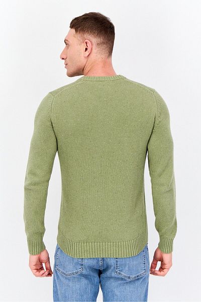 Jules Men Ribbed Neck Knitted Sweater, Olive