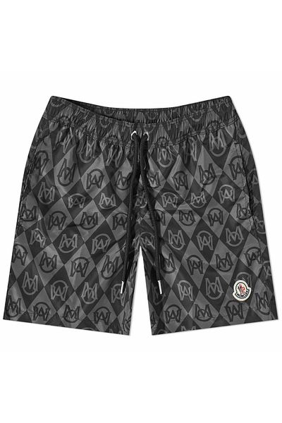 Moncler Black Monogram Awkward Swim Short