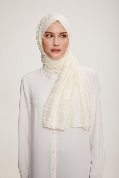 Armine Trend Knitted Shawl 3 - Ats3or-13 - Cream