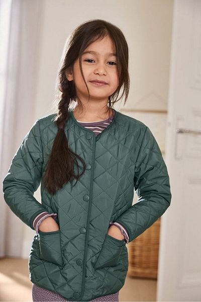 Tchibo Toddlers Girl Quilted Long Sleeve Jacket, Olive