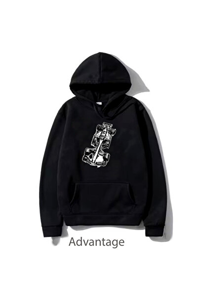 JDM Motorsport Formula Baskılı Kapüşonlu Sweatshırt Hoodie Unisex Siyah
