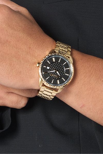 Just Cavalli Men JC1G176M0165 Round Watch 43 mm, Gold