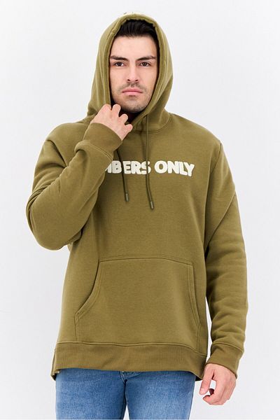Members Only Men Hooded Embroidered Logo Long Sleeves Sweatshirt, Olive