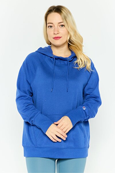 Champion سويت شيرت رياضي نسائي بأكمام طويلة مناسب للخارج، أزرق