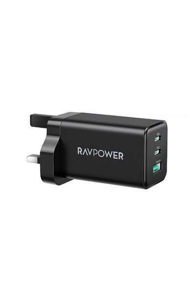 RavPower 65W GaN Tech 3-Ports Wall Charger For Macbook and Laptop, Ipad, Tablets & More
