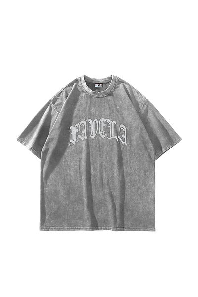 Sekizbiraltı Λευκό μπλουζάκι Favela Stone Printed Oversize Unisex που πλένεται