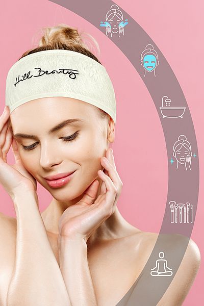 Hill Beauty Turkey شريط مكياج الشعر مصنوع من القطن بنسبة 100% وقابل للغسل