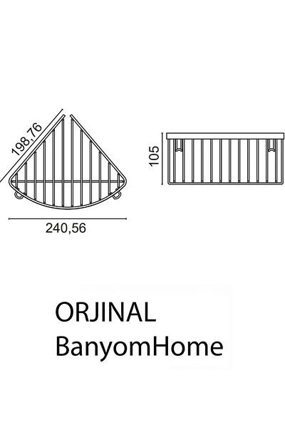 ÇELİK BANYO Stainless Brass Matte Black Single Deep 19X19 cm Shampoo Holder Bathroom Shelf