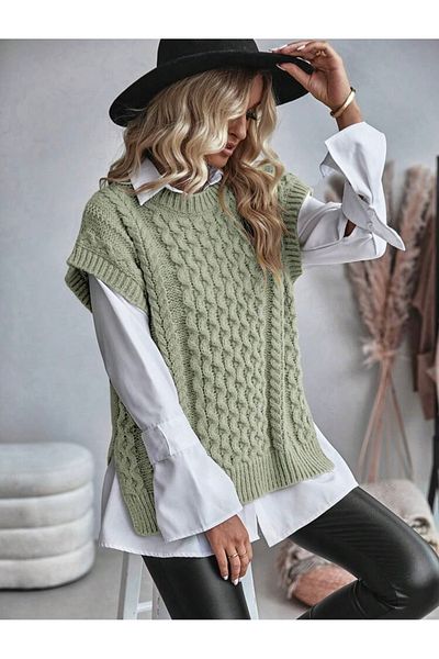 moda mh Knitted Detailed Knitwear Sweater Height 75 cm Width Is 50 cm