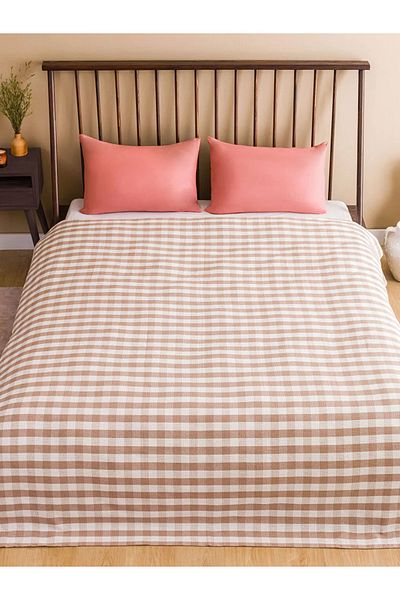 LC Waikiki Lcw Home Beige Plaid Patterned Double Pique 200X230 cm