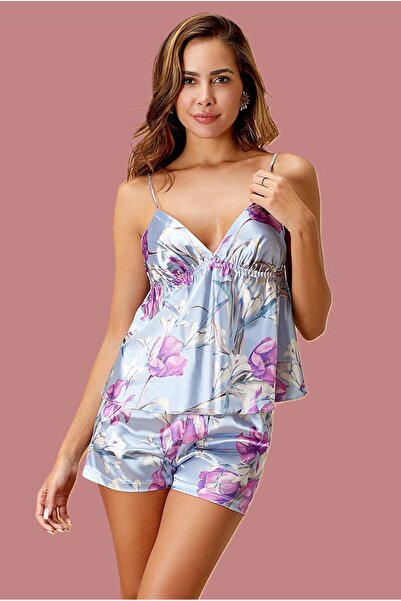 Loule Kadın Saten İp Askılı & Şortlu Takım L.N0.U1.RT.11