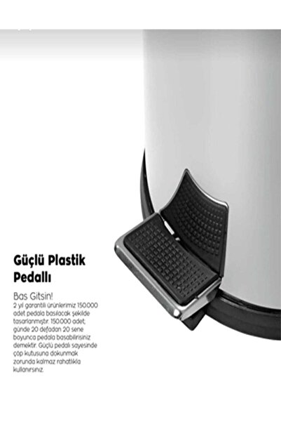 BySevil Λευκός κάδος απορριμμάτων Vintage Pedal 12 λίτρων - Αργό κλείσιμο, με αποσβεστήρα κραδασμών, με δυνατότητα σβήσης