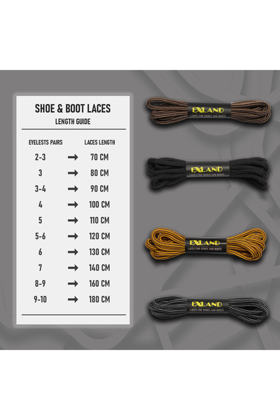 Exland 2 Pairs of Replacement Laces for Shoes and Boots - 120 cm