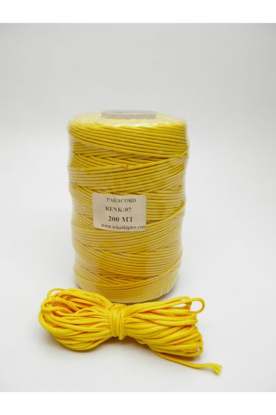 Yüksel Boncuk Κίτρινο κορδόνι αλεξίπτωτου 200 μέτρων (1,5 mm)