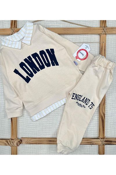 Murat Baby Girl's London Stripe Collar Cotton Suit