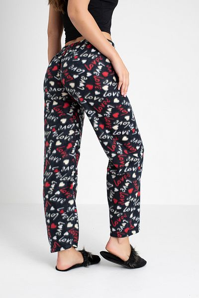 Özlem & Donex Thick Fleece Fabric Elastic Waist Women's Pajama Bottoms