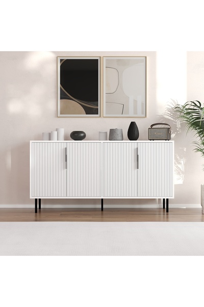 MERT SERT MOBİLYA Clara 150cm Konsol, Çok Amaçlı Dolap, Kitaplık, Ayakkabılık,