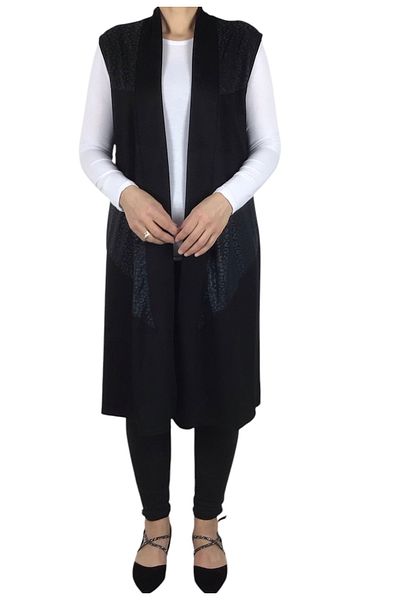ECE GİYİM Women's Patterned Long Buttonless Sports Vest Without Pouch
